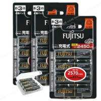 【FUJITSU 富士通】日本製 低自放電高容量900mAh充電電池HR-4UTHC 4號12入+專用儲存盒*3