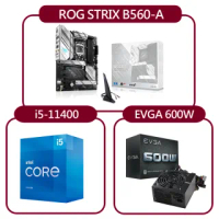 【Intel 英特爾】INTEL i5-11400 處理器+華碩ROG STRIX B560-A GAMING WIFI+EVGA 600W 80 PLUS 電供