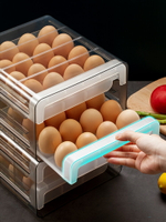 雞蛋盒冰箱保鮮收納盒雙層可疊加滾蛋盒抽屜式防摔透氣雞蛋盒