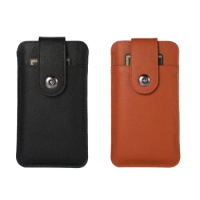 For Samsung S23 S22 S21 S20 Plus S23FE S22FE S21FE Note 20Ultra S23Ultra S22Ultra S21Ultra Universal Leather Phone Pouch