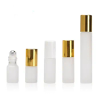 3ml 5ml 10m frosted Glass Roll on Bottle with Stainless Steel Roller Small Essential Oil Roller-on Sample Bottle F20172319