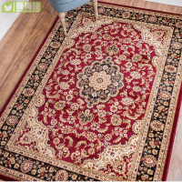 2*3米超大 中式地毯 紅色 波斯圖案地毯 地墊 高端水晶絨 美式複古茶几地墊