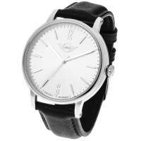 MINI Swiss Watches 石英錶 43.5mm 白錶面 黑色皮錶帶