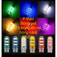 bóng led t10, bóng ghim , bóng đờ mi 12v hoặc 24v, đui bóng t10 các màu siêu đẹp bọc silicon. bóng c