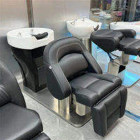 Black Salon Shampoo Chair Sink Professional Hairdressing Spa Hairwash Bed Stylist Women Lit Lavage De Cheveux Spa Furniture