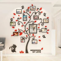 3D Acrylic Sticker Tree Mirror Wall Decals DIY Photo Frame Family Photo for Living Room Art Home Decor picture frames wall