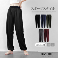 【Amore女裝】鬆舒適網眼運動束腳長褲男女機能款5色
