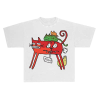 Jaket Bercorak Hitam dan Putih Bandar, Tee Lengan Pendek Elf, Rekaan Menarik, Kapas Lembut, Sesuai u