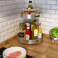 旋轉置物架廚房專用放調料罐的架子收納盒調味料醬醋瓶神器雙層