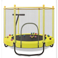 Rectangle trampoline for kids with protective net