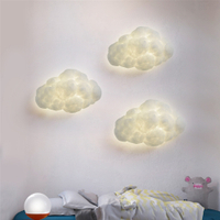 นอร์ดิกเลียนแบบผ้าไหมเมฆ Led โคมไฟติดผนังสร้างสรรค์เด็กห้องนอนโคมไฟข้างเตียงเด็กบ้าน Deco ผนังเชิงเทียนแสงตารางการแข่งขัน E27