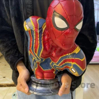 Original 40cm Marvel Iron Armor Spider Man Handmade Hero Expedition Movie Surrounding Gk Model Statue Bust Decoration Gift Boys
