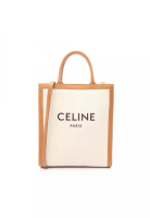 Celine Pre-Loved Celine Small Vertical Hippopotamus Handbag tote bag canvas leather off white light 