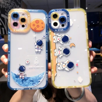 For Oppo A3S Case Cute Transparent Astronaut oppo f9 f11 Phone Case CPH1803 Shockproof Bumper Back Cover F9 F9 Pro F11 Cases