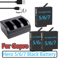 For GoPro Hero 7 hero 6 hero 5 Black Battery or Triple Charger for Go Pro Hero7 6 hero5 Black camera battery