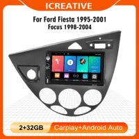 For Ford Fiesta 1995-2001 Focus 1998-2004 7 Inch 2 Din Car Multimedia Player GPS Navigation Android Autoradio with Frame