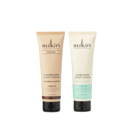 【Sukin】身體去角質套組.綠茶200ml+咖啡200ml(肌膚清爽光滑.天然有效.澳洲第一品牌)