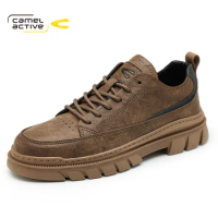 Camel Active Men's Shoes Breathable Designer Leather Shoes for Men Lightweight Non-slip Business Sports Sneakers 2023 Autumn New