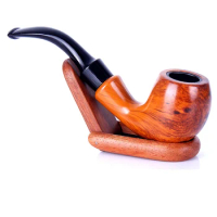 Classic Heat Resistant Pipe Filter Smoking Pipes Herb Tobacco Pipes Narguile Grinder Wood Grain Resin Cigarette Holder