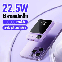 【แม่เหล็กดูดไร้สายพาวเวอร์แบงค์บางเฉียบ--แจกแหวนดูดแม่เหล็ก】พาวเวอร์แบงค์แม่เหล็กไร้สาย 1/2/ 30000mA