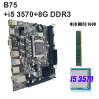 B75 LGA 1155 Motherboard Kit With i5 3570 Processor And 8GB DDR3 Memory Plate placa mae LGA 1155 Set placa mae 1151 ddr3