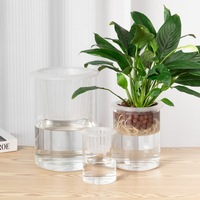 水培玻璃花盆簡約家用透明直筒圓柱花瓶綠蘿白掌水養植物大號容器