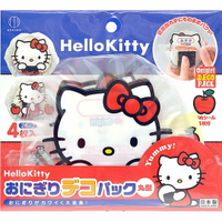 小禮堂 Hello Kitty 日製飯糰包紙防油紙《4入.紅藍.大臉》17x16cm.食品包裝紙.銅板小物