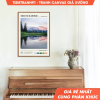 Tranh treo tường, Oil Paint, Mount Rainier Wall Art, Mount Rainier Poster, Mount Rainier Photo, Moun