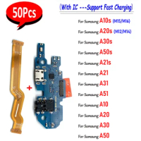 50Pcs，USB Charging Jack Plug Socket Port Connector Board Main Motherboard Flex Cable For Samsung A10S A20S A30S A50S A21S A217F