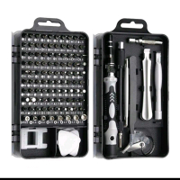 tool set 115 in 1 untuk servis hp,laptop obeng set