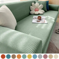 Thick Sofa Cover Knitted Corn Grid Fabric Elastic Universal For Living Room Slipcover Protector Home Decoration 1/2/3/4/5-seater