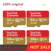 Memory Card SanDisk Original Extreme MicroSD TF Card SDXC U3 A2 32GB 64GB 128GB 256GB 512G 400gb for Camera Drone phone car 4K