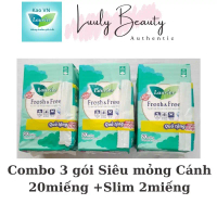 Combo 3 gói Laurier Fresh&Free 20 miếng