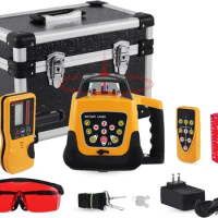 Iglobalbuy Automatic Self-Leveling Rotary Laser Rotating Horizontal &amp; Vertical Laser Level Kit 500M w/Remote Control + Receiver