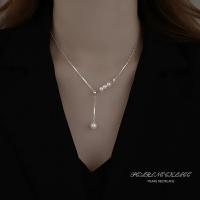 珍珠流蘇項鏈2022年新款女韓版鎖骨鏈輕奢小眾設計感高級純銀配飾