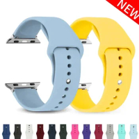Silicone strap For Apple Watch bands 40mm 44mm 49mm 45mm 41mm 38mm 42mm belt bracelet iWatch series 9 8 7 6 5 3 SE ultra 2 band