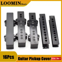 16pcs ABS 5 String JB Electric Guitar Pickup Covers Neck/Bridge Pickup Cover Black for JB Bass Electric Violao 100/103mm