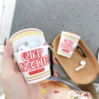 3D Cartoon Cup Noodles Earphone Case For AirPods1 2 3 Cute Instant Noodles iPhone Headset Cover For Air Pods Pro Silicone Shell