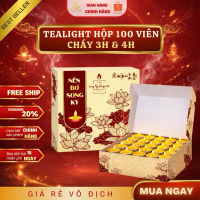 Hộp 100 viên nến Tealight - Cháy từ 3-4 giờ, không khói đen, không gây mùi khó chịu - Nến Bơ Dâng Ph