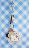 【震撼精品百貨】Hello Kitty 凱蒂貓~KITTY手機吊飾-和風系列-蝴蝶黑珠鍊