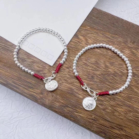 Vòng Tay Hạt Bạc, Thiết Kế Rồng Nhỏ, Bạc Cao Cấp S999 Bạc Nguyên Chất, Dành Cho Phụ Nữ, Trang Sức Bạ