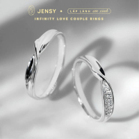Nhẫn Đôi Bạc Tình Yêu Nam Nữ Cao Cấp JENSY \Infinity Love\" NDARJ9511"
