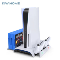KIWIHOME Cooler Base for PS5 Accessories Vertical Stand for Playstation 5 Gaming Accessories with RGB for PS5 Playstation