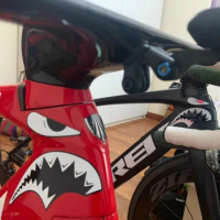 1Set Bicycle frame Decoration Sticker Shark Head Tube Sticker Mountain Bike Fixed Gear Sticker Riding Accessories