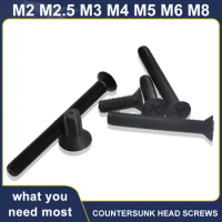 50Pcs Black Nylon Countersunk Head Screws M2 M2.5 M3 M4 M5 M6 M8 Plastic Phillips Countersunking Machine Screw Length 4mm-40mm
