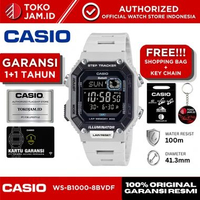 Jam Tangan Casio Pria WS-B1000-8BVDF Original Digital Abu-Abu Bluetooth Step Tracker Sport WR 100M