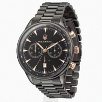 【MASERATI 瑪莎拉蒂】MASERATI手錶型號R8873646001(黑色錶面黑錶殼深黑色精鋼錶帶款)