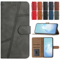 Leather Flip Wallet Case For TCL 403 405 406 408 Stand Flip Protect Cover With Card Hoder TCL 40 SE Case