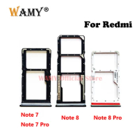 Original New SIM SD Card Tray Slot Holder For Xiaomi Redmi Note 7 Pro Note 8 Pro Phone SIM Card Drawer Parts