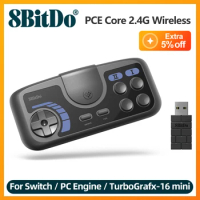 8BitDo PCE Core 2.4G Wireless Controller Gamepad for PC Engine Mini PC Engine CoreGrafx Mini TurboGrafx-16 Mini for Switch